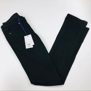 Paige Skyline Straight Mid Rise Jeans in Black